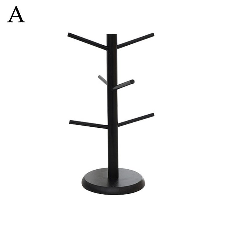Tree-shaped home mug holder, shop counter coffee cup holder with 6 hooks storage rack
